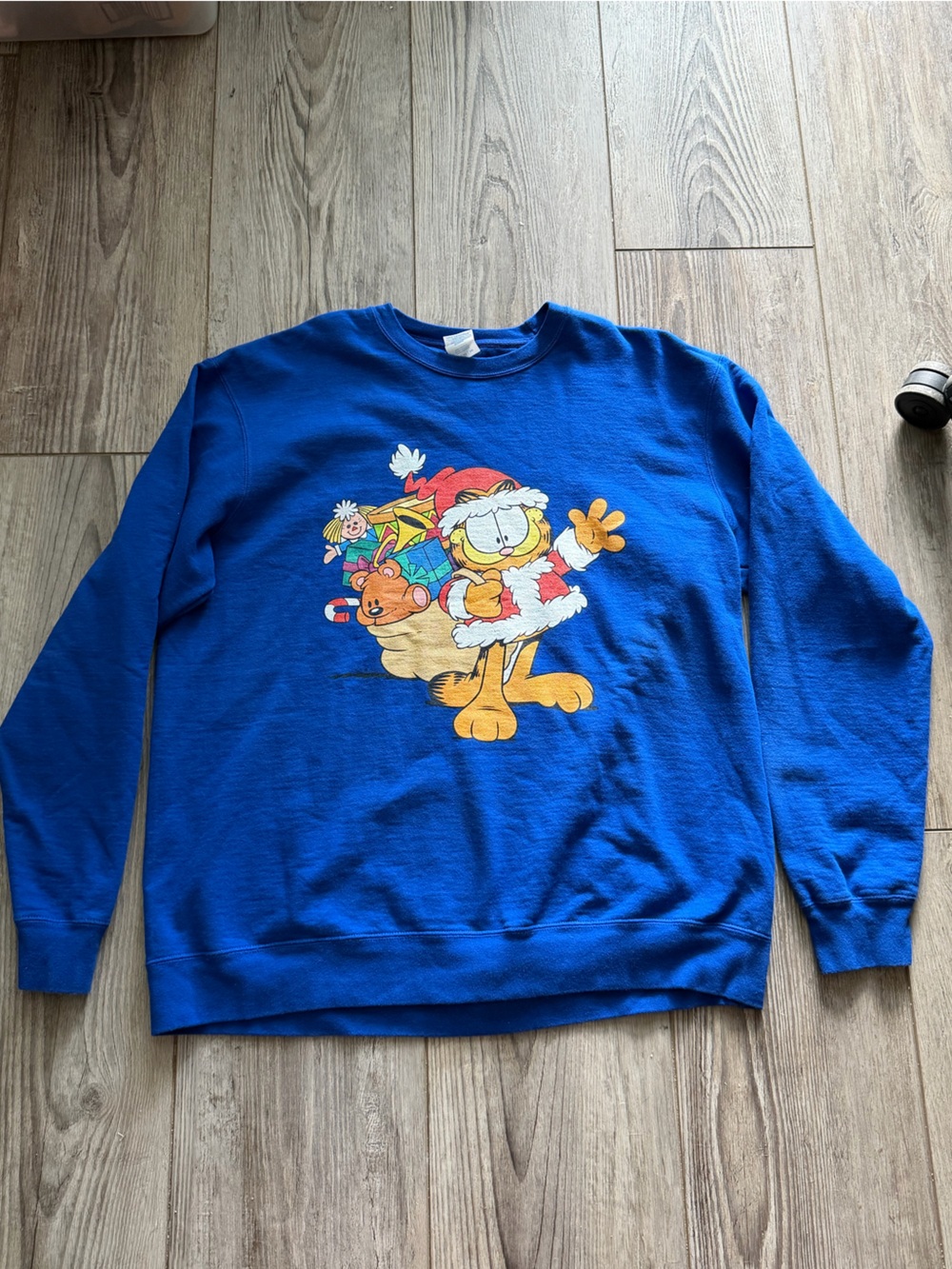 Garfield Christmas Royal Blue Sweatshirt XL